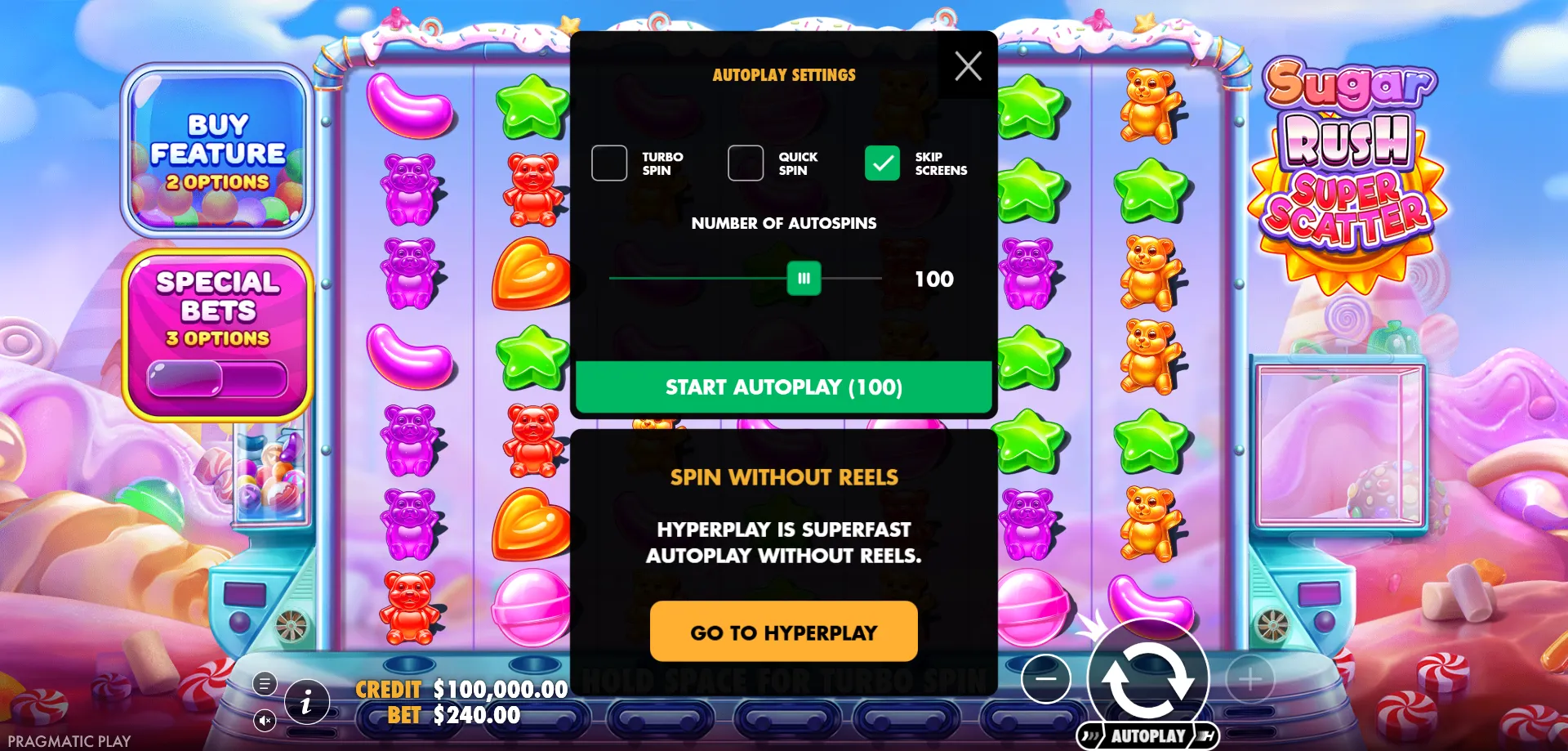 Spil Sugar Rush Super Scatter på Mobil